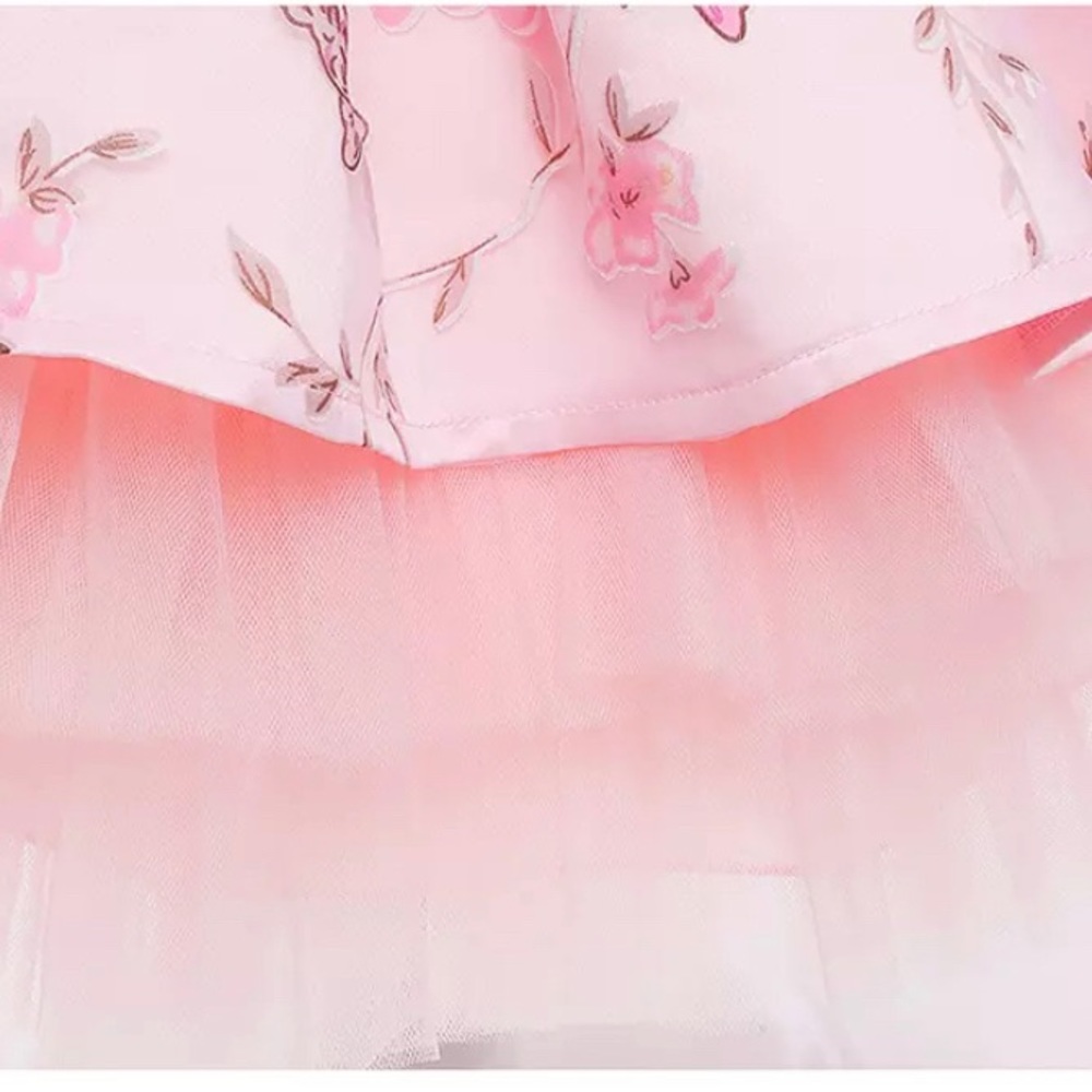 Birthday princess butterflies and flowers luxury embroidered dress 5037 - Picture 7 of 9